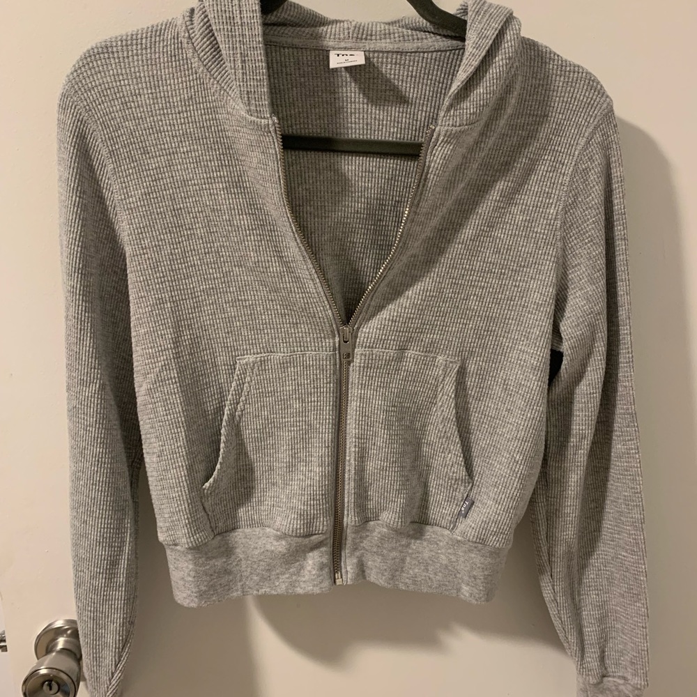 Aritzia thermal crop zip hoodie